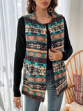 Women's Printed Double-sided Plush Buttonless Cardigan