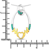 0.15 Carat Genuine Emerald .925 Sterling Silver Pendant