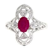 1.05ct Ruby Diamond Ring 10KT White Gold