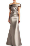 Evening Formal Dress Pleated Off-shoulder Elegant Maxi Dress Mother Of The Bride Dress