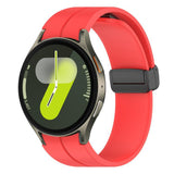 Folding Magnetic Black-clasp Silicone Watch Strap