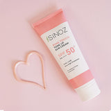 Sinoz SPF50+ Pink Touch Facial Sunscreen: Tone Up & Protect with High Protection, Calamine & PA++++ for Radiant Skin (1.69 fl oz)