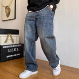 American-style Casual High-end Heavyweight Washed Vintage Jeans For Spring And Autumn