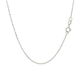14k White Gold Diamond-Cut Bead Chain 1.0mm