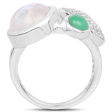 5.90 Carat Genuine Multi Stone .925 Sterling Silver Ring