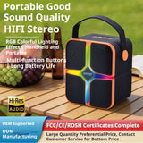 KP-876 Best-selling Wireless Bluetooth Speaker Portable Handle RGB Lighting Long Battery Life High Quality High Power In Stock