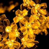 Outdoor Waterproof Christmas Outfit Courtyard Solar LED Cherry Blossom Lighting Chain