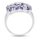 3.91 Carat Genuine Tanzanite .925 Sterling Silver Ring