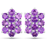 6.80 Carat Genuine Amethyst .925 Sterling Silver 3 Piece Jewelry Set (Ring, Earrings, and Pendant w/ Chain)