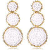 Beaded Drop Earrings Statement Seed Bead Earring