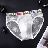 Color-Block Vibrant-Alphabet Mens Ultra-Thin Underwear