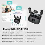 KP-M118 Best-Selling Wireless Lavalier Microphone New Model For Vlogs Livestreaming And Short-Video Recording Features Digital Display In Stock