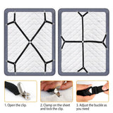Bed Sheet Fasteners Adjustable Crisscross Elastic Sheet Suspenders