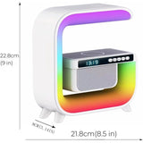Bedside Table Lamp Bluetooth Speakers Ambient Lighting Night Light Support 15W Wireless Charging LED Desk Lamp for Bedroom Decor Family Friends Gifts