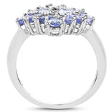 2.72 Carat Genuine Tanzanite .925 Sterling Silver Ring