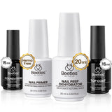 Beetles 2 Pcs 15ml No Wipe Gel Top Coat and Base Coat Set - Shine Finish and Long Lasting, Soak Off LED Nail Lamp Gel Base Top Coat Finish Nail Art Design Manicure Gifts for Women