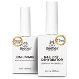 Beetles 2 Pcs 15ml No Wipe Gel Top Coat and Base Coat Set - Shine Finish and Long Lasting, Soak Off LED Nail Lamp Gel Base Top Coat Finish Nail Art Design Manicure Gifts for Women