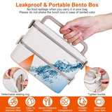 Bento Lunch Box 3 Stackable Food Container Leakproof Dishwasher Microwave Oven Safe Bento Box with Chopsticks Spoon for Adult Kids Work Picnic