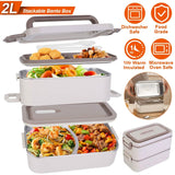Bento Lunch Box 3 Stackable Food Container with Chopsticks and Spoon