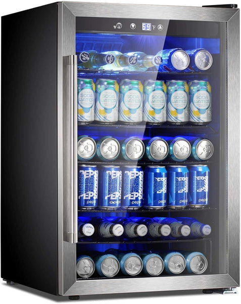 Beverage Refrigerator Cooler 4.4 Cu.Ft,145 Can Mini Fridge with Glass Door W58128SSH