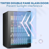 Beverage Refrigerator Cooler 4.5 Cu.Ft,145 Can Mini Fridge with Glass Door W58128BH