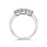 14K White Gold 1/2 Cttw Miracle Set Round Lab Grown Diamond Three Stone Illusion Plate Ring (F-G Color, VS1-VS2 Clarity) - Ring Size 7