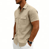 American-style Casual Loose-fit T-shirt With Two Pockets