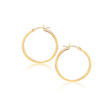 14k Yellow Gold Polished Hoop Earrings (2x40mm)