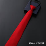 Mens Business Formal Zipper Tie With Blue Stripes