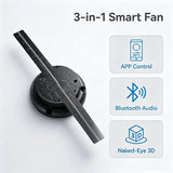 Wiilala 3D Hologram Fan 3D Circle App Hologram Advertising Display 224 Lights 11.81WiFi Holographic LED Fan Creative Advertising Design Store SignDesktop Display Stand With Protective Cover