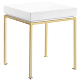 Bianca Nightstand Side Table Square Frame High Sheen Lacquer