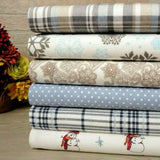 Bibb Home 100% Cotton Printed Flannel Sheet Set - Cozy, Soft, Deep Pocket Sheets