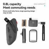 100% Waterproof Bike Saddle Bag with Light - 0.8L