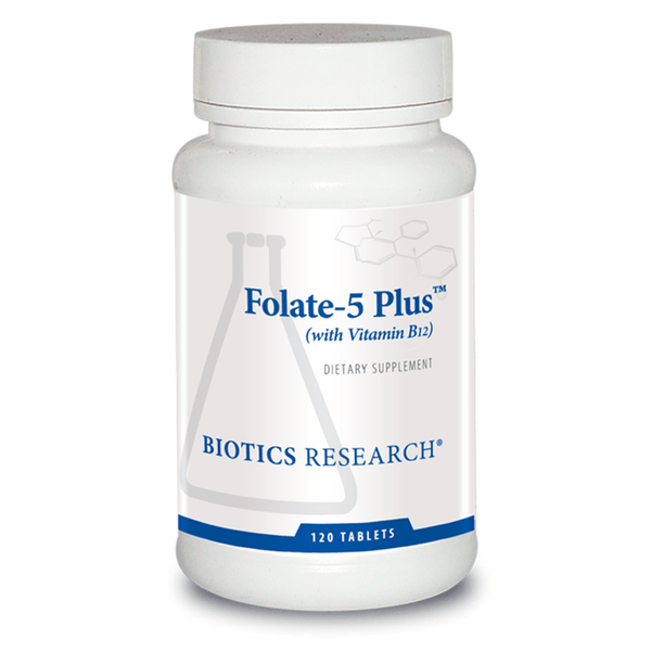 Biotics Research Folate-5 Plus With Vitamin B12 120 Tablets