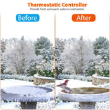Bird Bath Deicer Outdoor Winter Water Heater Thermostatically Controlled