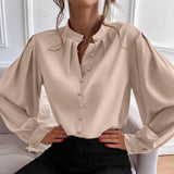 Bishop Sleeve Button Up Blouse