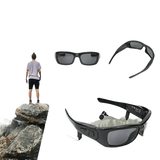 Black Camcorder Glasses Camera with Headphones. HD 1080P Mini Camcorder Glasses