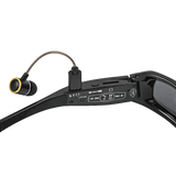 Black Camcorder Glasses Camera with Headphones. HD 1080P Mini Camcorder Glasses