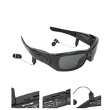 Black Camcorder Glasses Camera with Headphones. HD 1080P Mini Camcorder Glasses