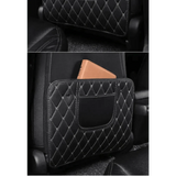 Black Car Seat Protector Pad with Red Stitching