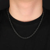 Black Chain Style Titanium Steel Fashion Necklace for Men