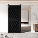 Diamond Pattern Barn Door Kit | Black Hardware