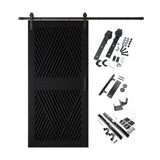 Diamond Pattern Barn Door Kit | Black Hardware