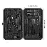 Black Manicure Nail Clipper Set Case