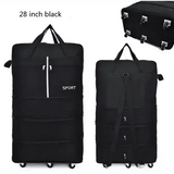 Black Rolling Foldable Luggage Bag Ultimate Travel Companion