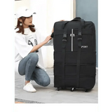 Black Rolling Foldable Luggage Bag Ultimate Travel Companion