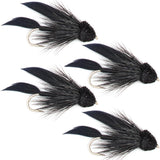 Black Muddler Minnow Streamers Fly - 4 Flies Size 4