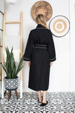 Women’s Waffle Piping Bathrobe – Lightweight Spa-Style Comfort