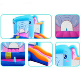 Blue Elephant Bouncy Castle House with 350W Blower