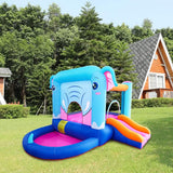 Blue Elephant Bouncy Castle House with 350W Blower